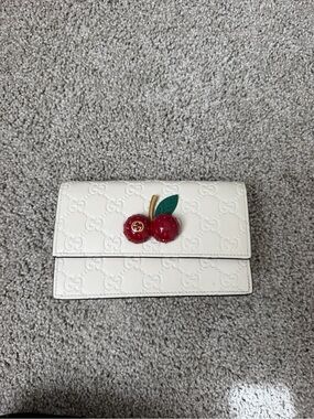 Gucci Leather GG Crystal Cherry Chain Bag